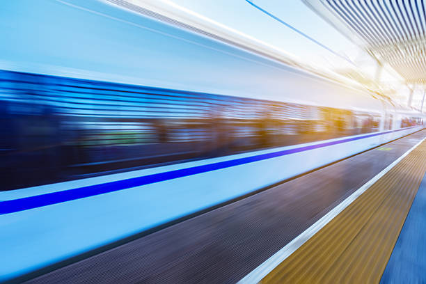 istock high-speed train at the railway station,motion blurred. 538662670