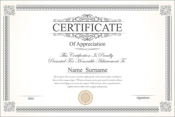 Retro vintage certificate or diploma template Retro vintage certificate or diploma template certificates and diplomas stock illustrations