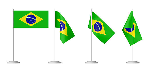istock Small table flag of Brazil set 538665432