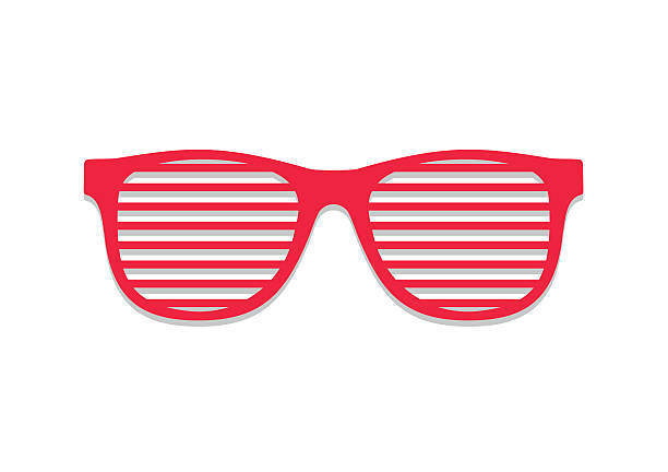 illustrations, cliparts, dessins animés et icônes de volets verres. concept brindled/quadrillé des lunettes de soleil de l'été jeunes verres rouge. - sun protection glasses glass