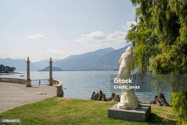 Italian Villa Garned On Como Lake Stock Photo - Download Image Now - Europe, Horizontal, Lake