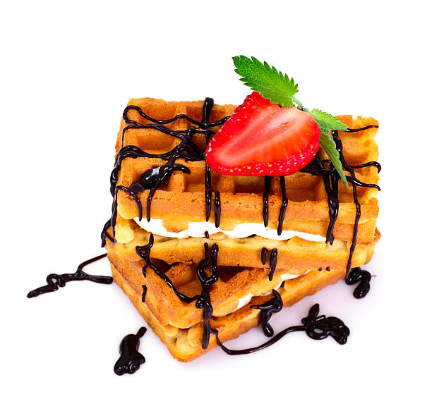 istock Vienna, Belgian Waffles with Strawberry and Mint 538668830