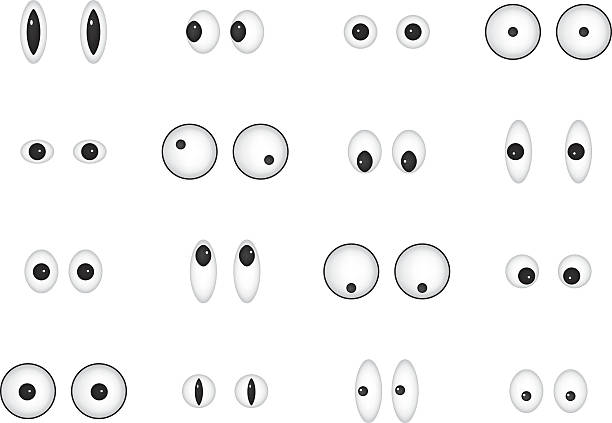 eye emoticon - hayvan gözü stock illustrations