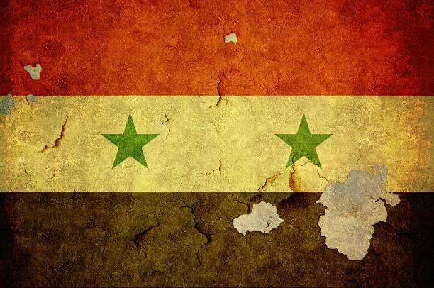 drapeau syrien - deterioro photos et images de collection