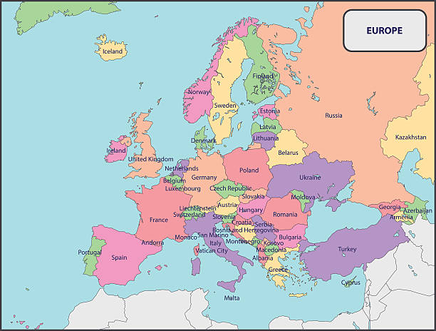 istock Political Map of Europe with Names 538671300