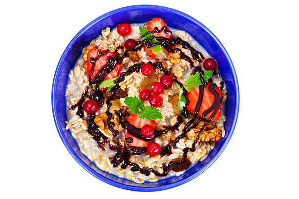 istock Oatmeal with Raisins, Walnuts and Strawberries 538672204