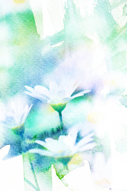 Abstract watercolor illustration of blossom flower. Watercolor painting. Floral watercolor illustration.