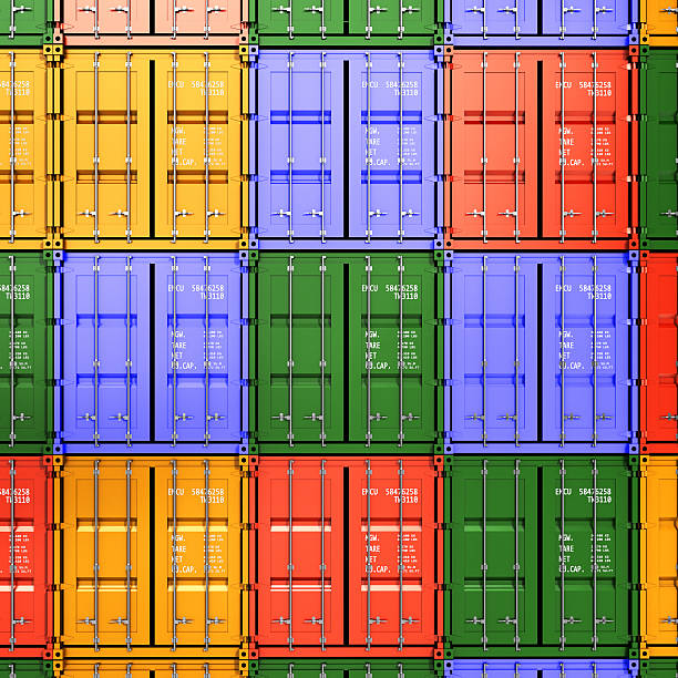 istock Stacked Colorful Cargo Containers Industrial and Transportation 538673272
