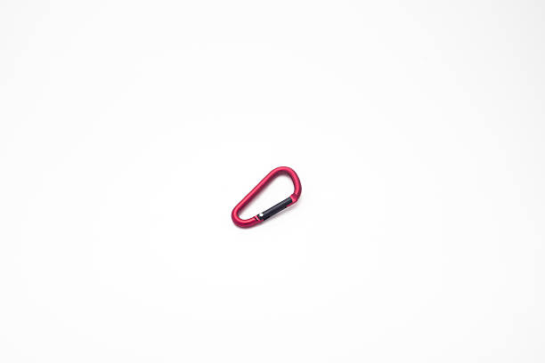 istock Red carabiners off white background 538673590