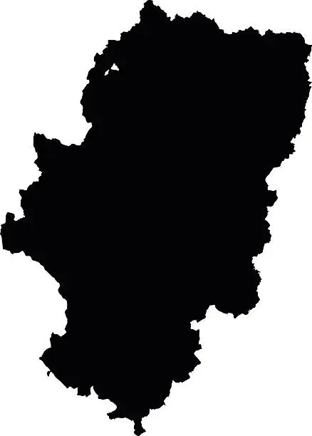 Vector illustration of Aragon black map on white background vector