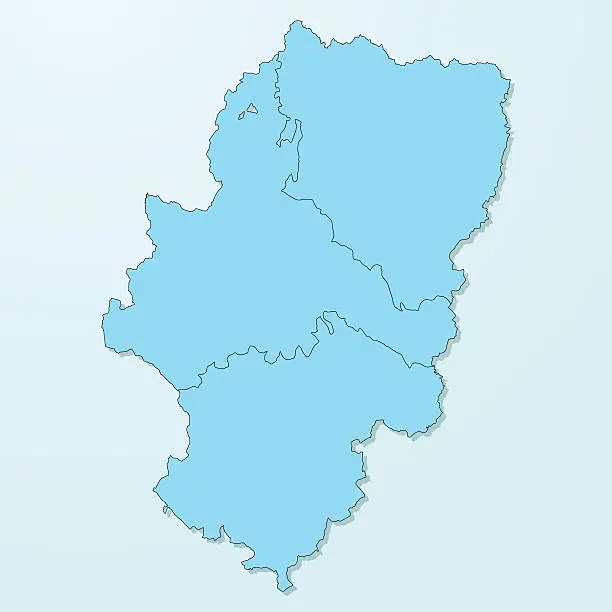 Vector illustration of Aragon blue map on degraded background vector