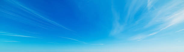 blue sky over Sardinia blue sky with white, soft clouds panoramic stock pictures, royalty-free photos & images