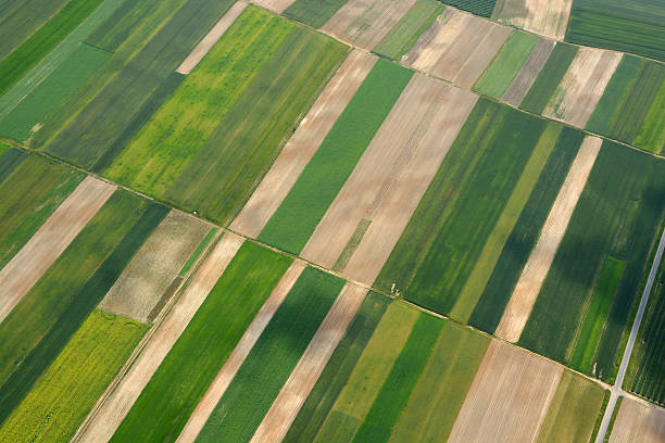 Aerial view of the countryside stock photo