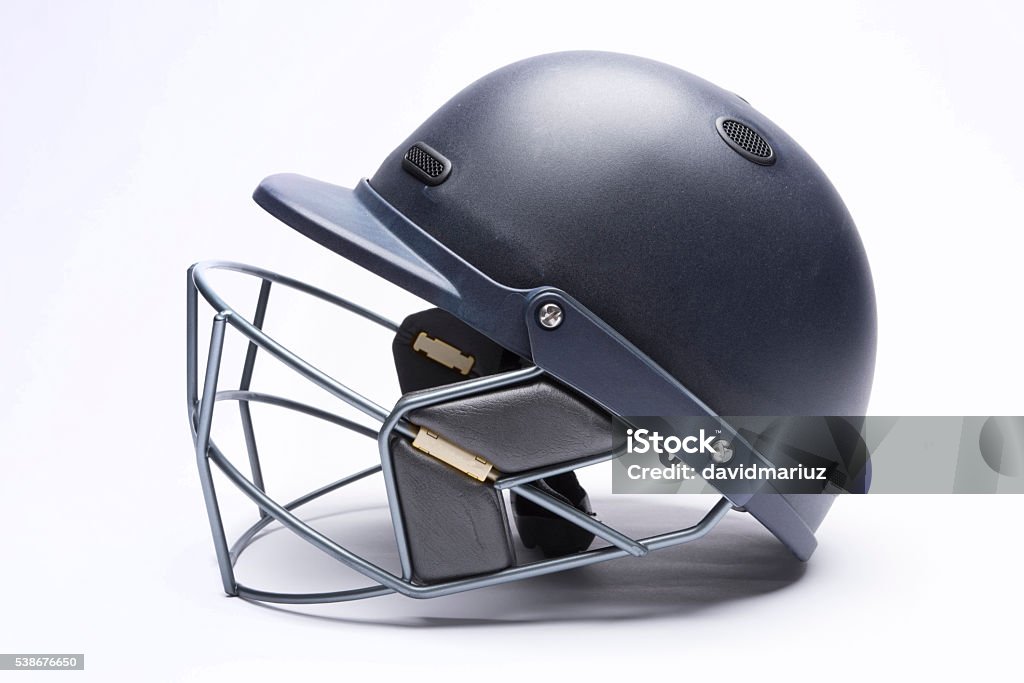 Cricket helmet Close up of a modern day cricket helmet Sport of Cricket Stock Photo