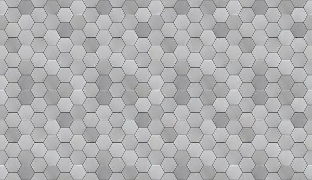 Hexagonal alunimun tiles as a high detail futuristic seamless background