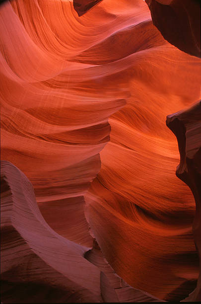 lower antelope comme vu dans un slot canyon - natural landmark outdoors vertical saturated color photos et images de collection