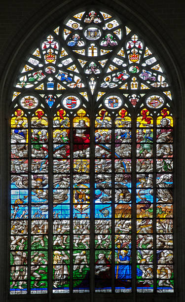 istock Brussels - Last judgment in windowpane of cathedral 538682403
