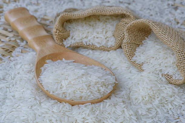 istock Jasmine rice in wooden spoon 538682434