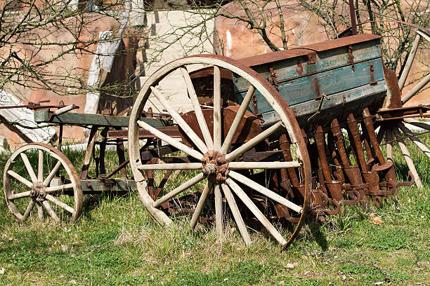 istock Old seeder. Agricultural machinery 538683105
