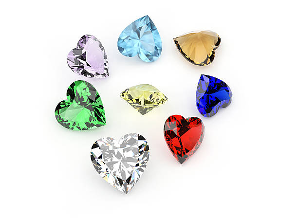 Background with set of many different gemstone