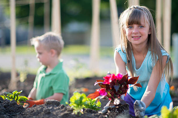 istock Siblings Planting Flowers 538684726