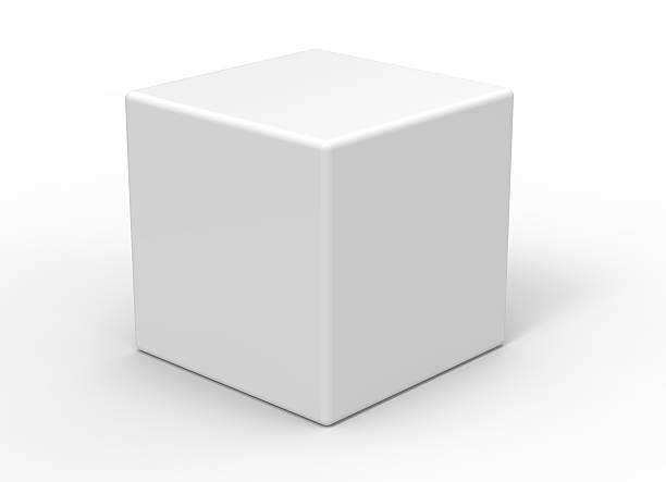 3 d cubo sobre fondo blanco - box white blank computer software fotografías e imágenes de stock