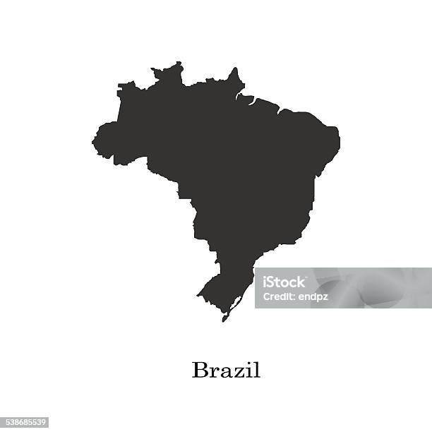 Black Map Of Brazil For Your Design Stock Illustration - Download Image Now - 2015, Abstract, Art