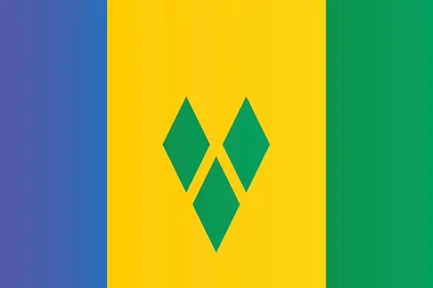 Vector illustration of Flag of Saint Vincent and the Grenadines