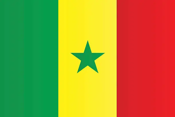 Vector illustration of Flag of Senegal