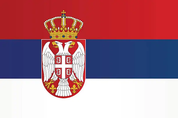 Vector illustration of Flag of Serbia