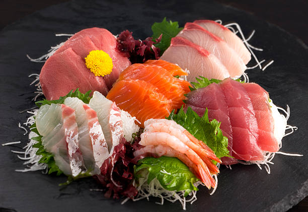 sashimi-platte - sashimi stock-fotos und bilder