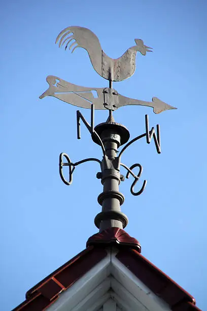 Weathercock on a roof in Germany