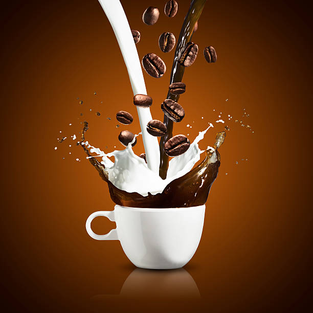 Coffee Splash with Coffee Beans stock photo