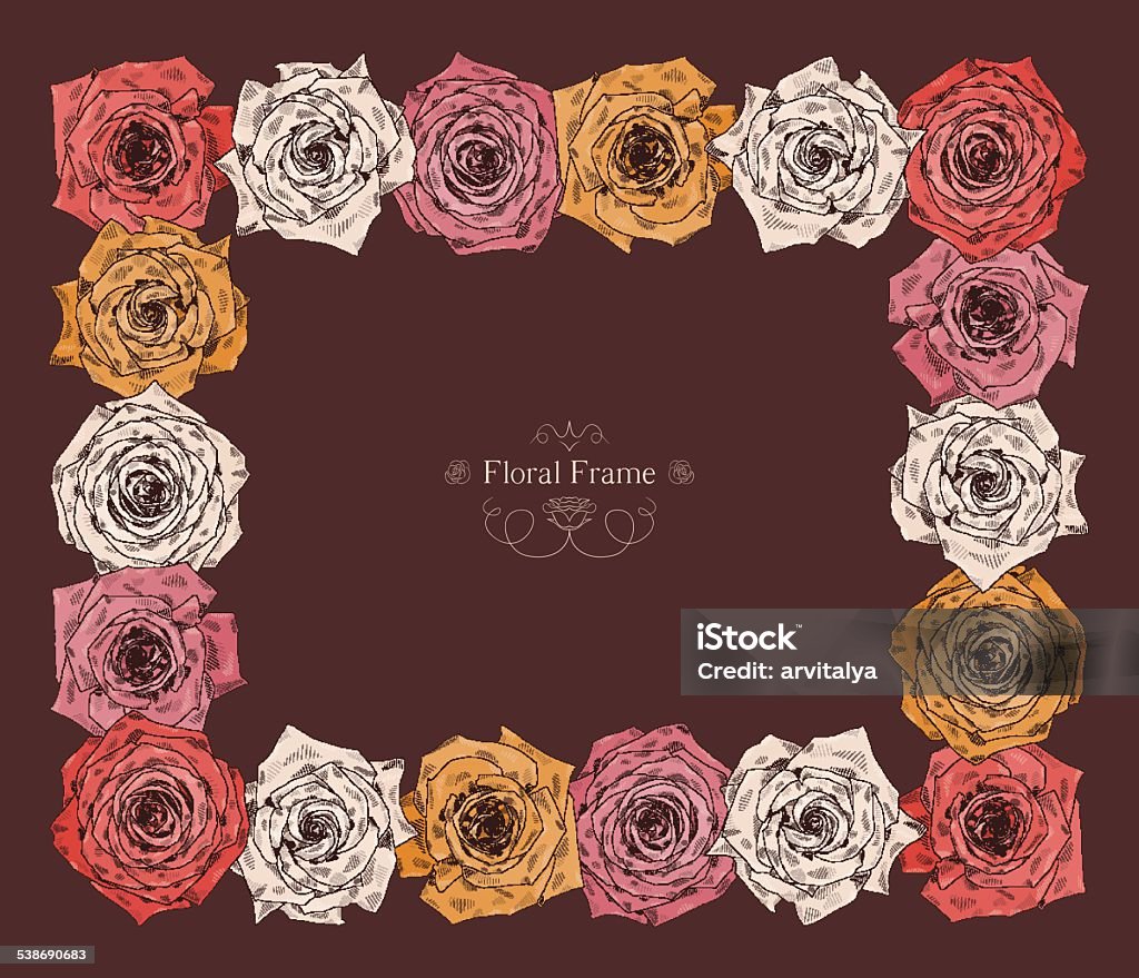 Square Frame With Roses Vector Square Frame With Beautiful Roses Stock Illustration - Download ...