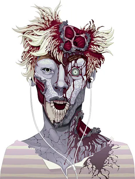 Vector illustration of Zombie portrait