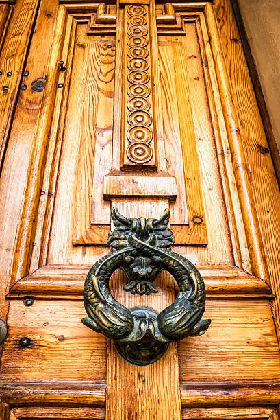 old doorknocker at a door