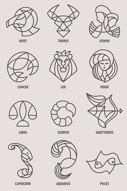 ilustrações, clipart, desenhos animados e ícones de ícone do zodíaco série - computer icon fortune telling symbol astrology sign