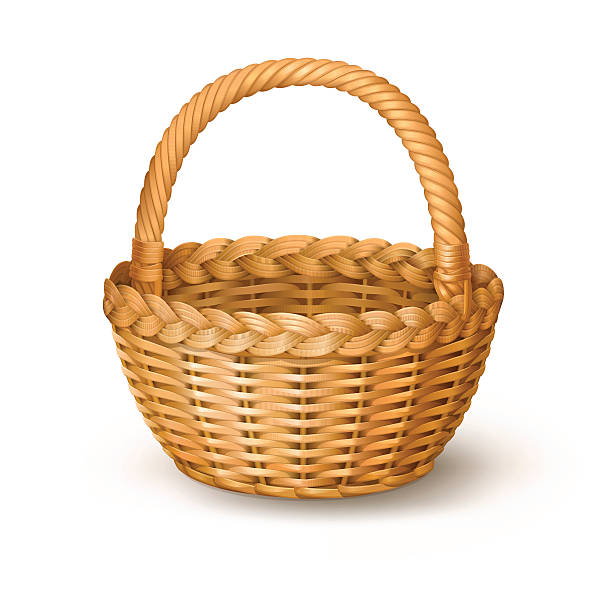 wicker basket. - ивовый прут stock illustrations