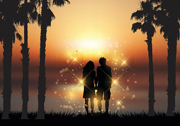 40+ Couple Kissing Romantic Love Scenery Backgrounds Illustrations,  Royalty-Free Vector Graphics & Clip Art - iStock