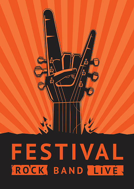 Rock Festival. Vector poster. heavy metal stock illustrations