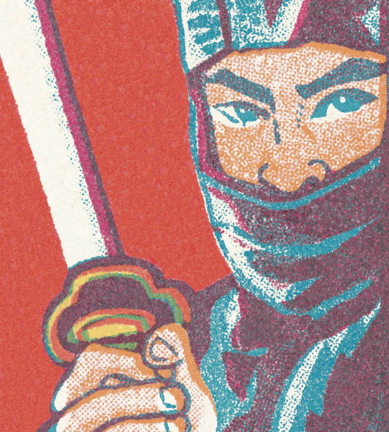 ilustrações de stock, clip art, desenhos animados e ícones de guerreiro ninja - ninja