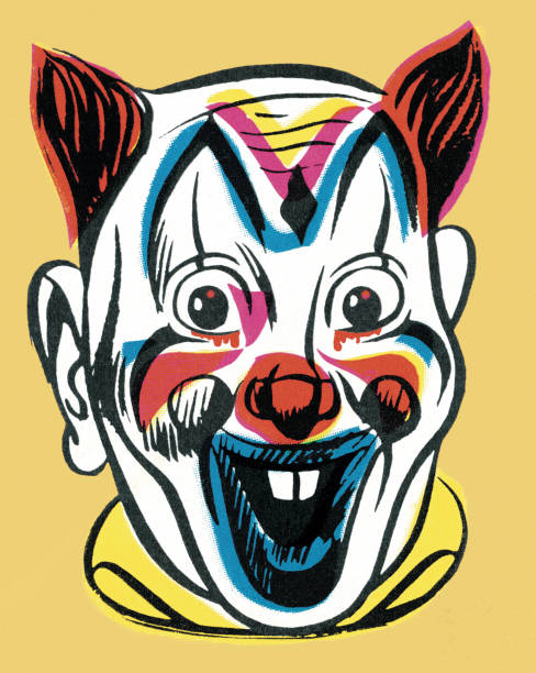straszne clown twarz - buckteeth stock illustrations