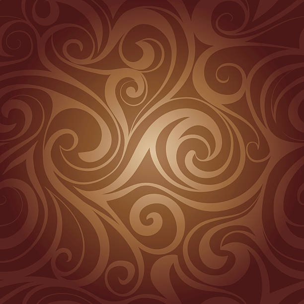 チョコレートの液体渦巻き - brown swirl design pattern点のイラスト素材／クリップアート素材／マンガ素材／アイコン素材