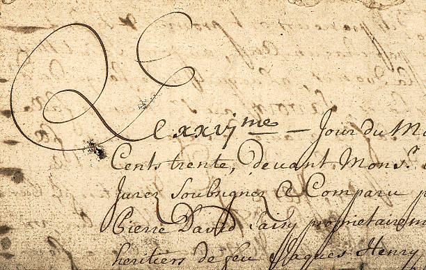 istock Vintage handwriting with latin text. Grunge paper background 538723019