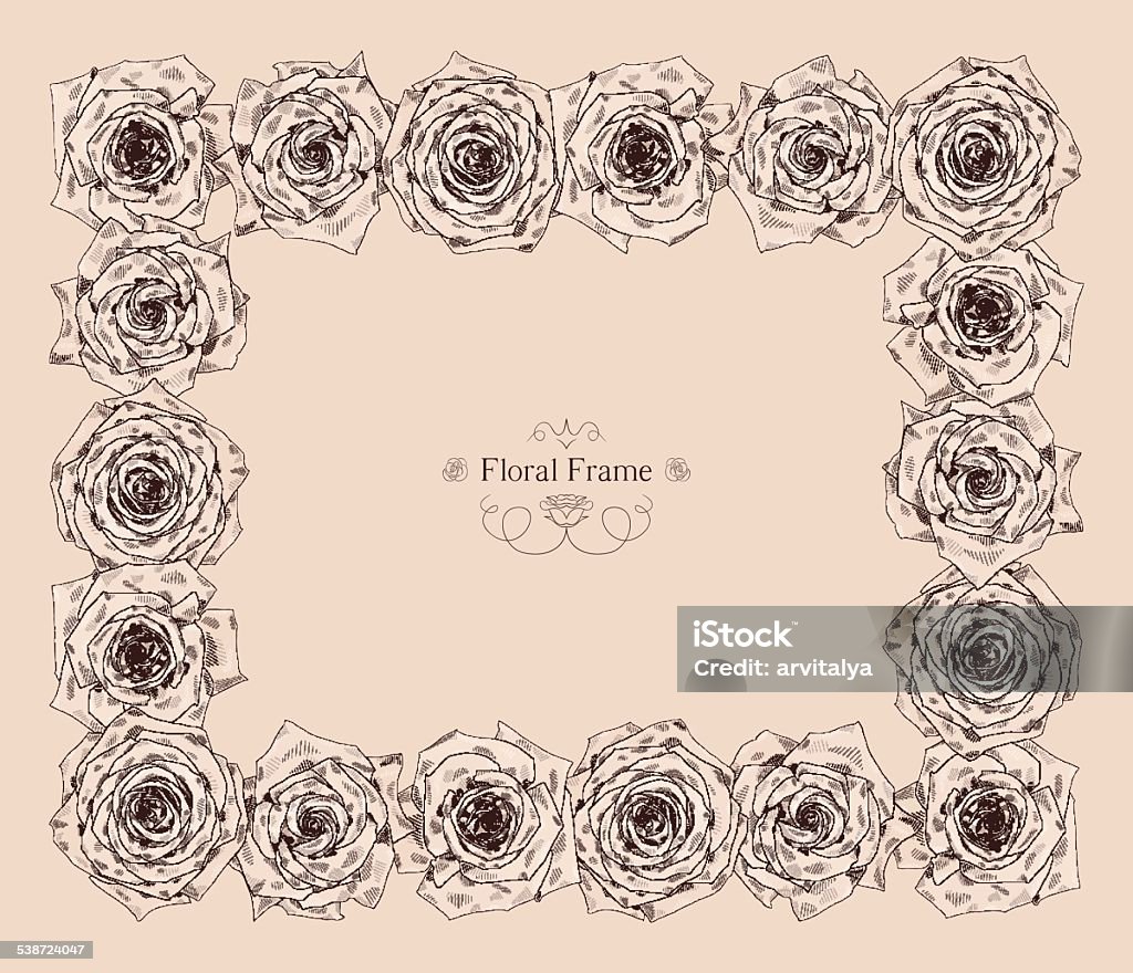Square Frame With Roses Vector Square Frame With Beautiful Roses Stock Illustration - Download ...