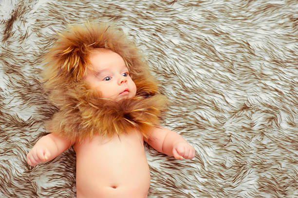 istock Adorable little baby in a fur hat 538724957