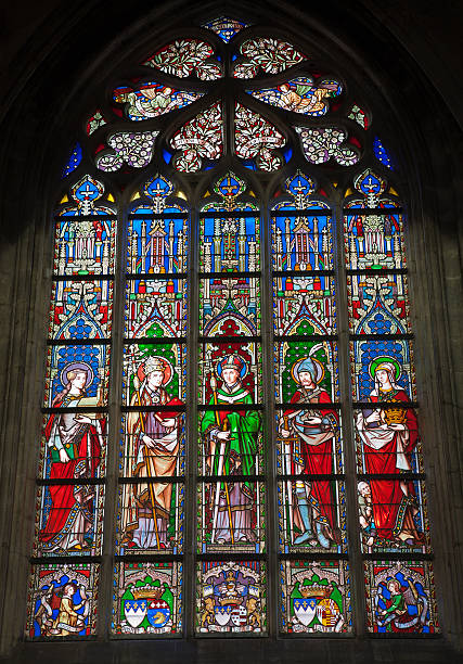 istock Brussels - windowpane in gothic church Notre Dame du Sablon 538725859