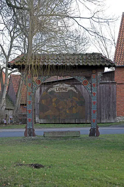 Archway on the village square in Lothe (Germany)