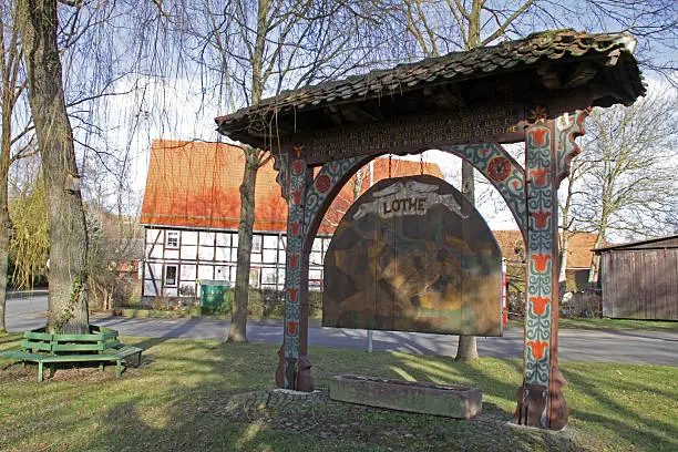 Archway on the village square in Lothe (Germany)