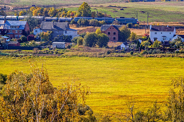 istock The village near the railway. 538746861